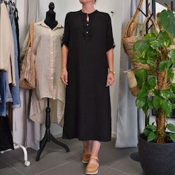 Klänning Camelia Linneviskos SVART - Marta du Chateau