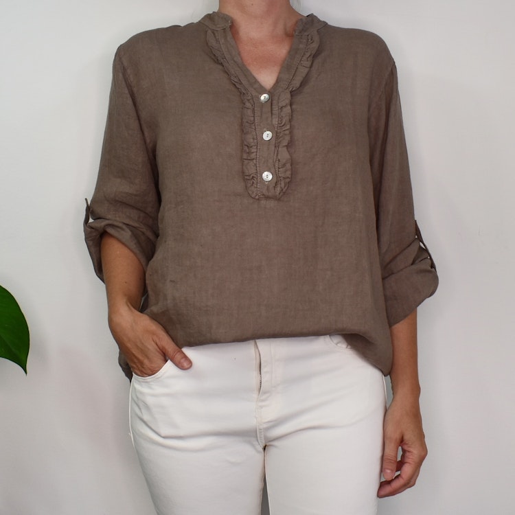 Linneblus med Krås TAUPE