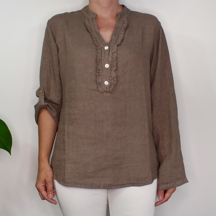 Linneblus med Krås TAUPE