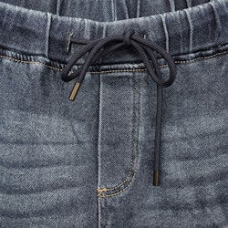 Jeans Resårmidja och Knytband MÖRK BLÅ - 3D Denim