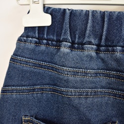 Jeans Resårmidja och Knytband MÖRK BLÅ - 3D Denim