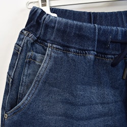 Jeans Resårmidja och Knytband MÖRK BLÅ - 3D Denim