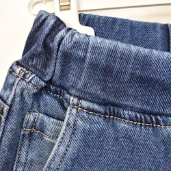 Jeans Resårmidja och Knytband MÖRK BLÅ - 3D Denim
