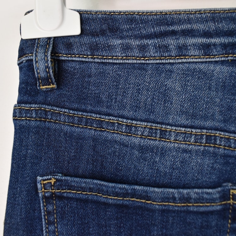 Jeans Flare med Fransar MÖRK BLÅ - 3D Denim