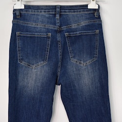 Jeans Flare med Fransar MÖRK BLÅ - 3D Denim