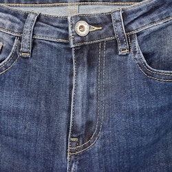 Jeans Flare med Fransar MÖRK BLÅ - 3D Denim