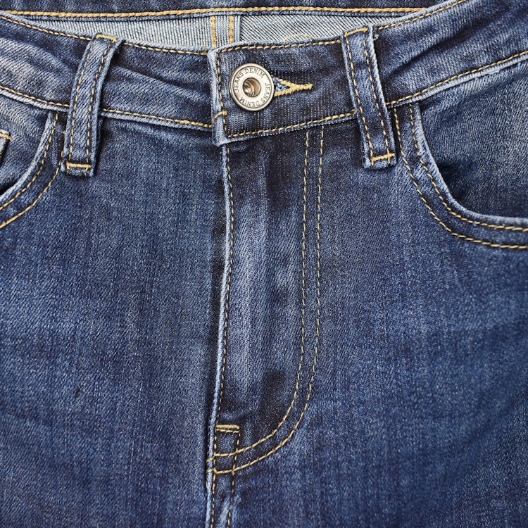 Jeans Flare med Fransar MÖRK BLÅ - 3D Denim