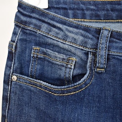 Jeans Flare med Fransar MÖRK BLÅ - 3D Denim