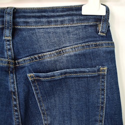 Jeans Flare med Fransar MÖRK BLÅ - 3D Denim