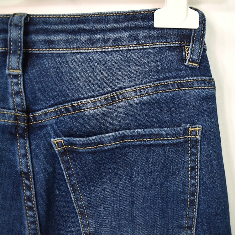 Jeans Flare med Fransar MÖRK BLÅ - 3D Denim