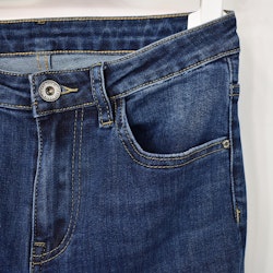 Jeans Flare med Fransar MÖRK BLÅ - 3D Denim