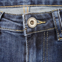 Jeans Flare med Fransar MÖRK BLÅ - 3D Denim