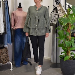 Linneskjorta med spets KAKI