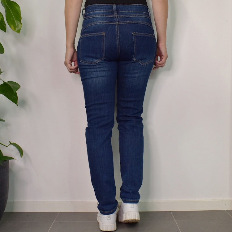 Jeans med Gylf MÖRK BLÅ - 3D Denim