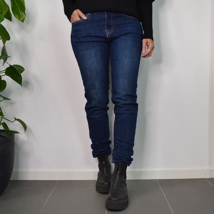 Jeans med Gylf MÖRK BLÅ - 3D Denim