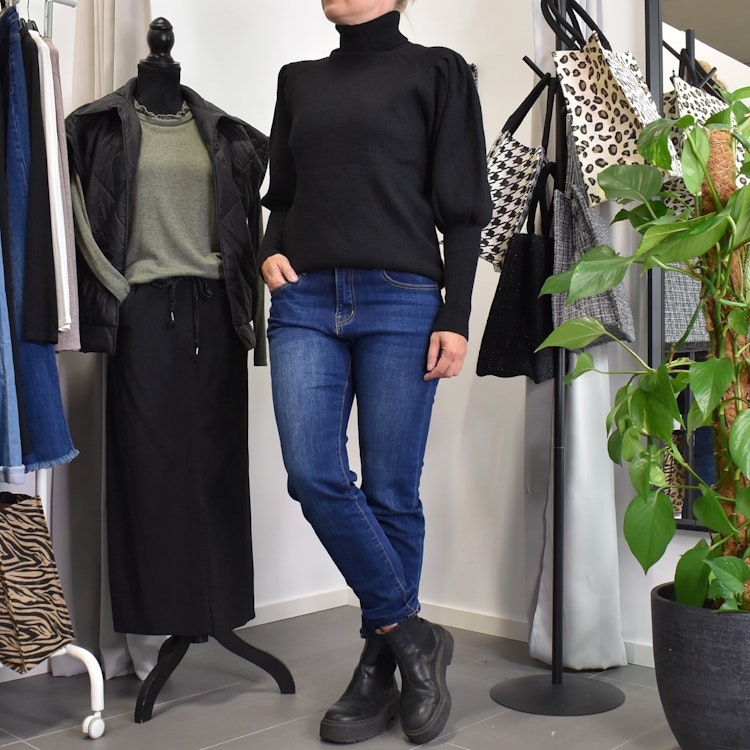 Jeans med Gylf MÖRK BLÅ - 3D Denim
