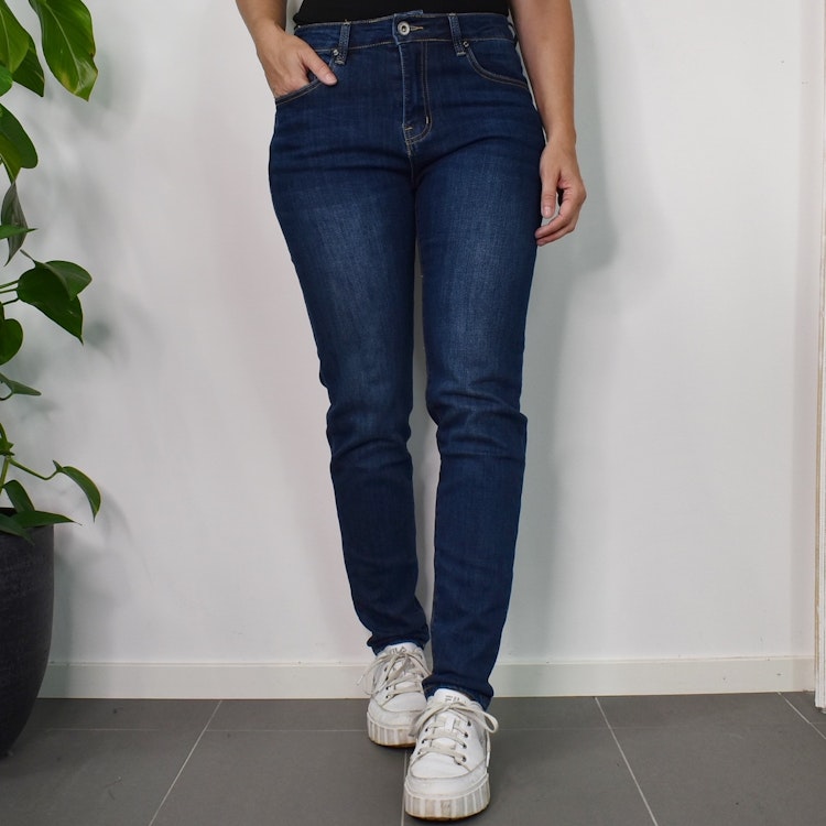 Jeans med Gylf MÖRK BLÅ - 3D Denim