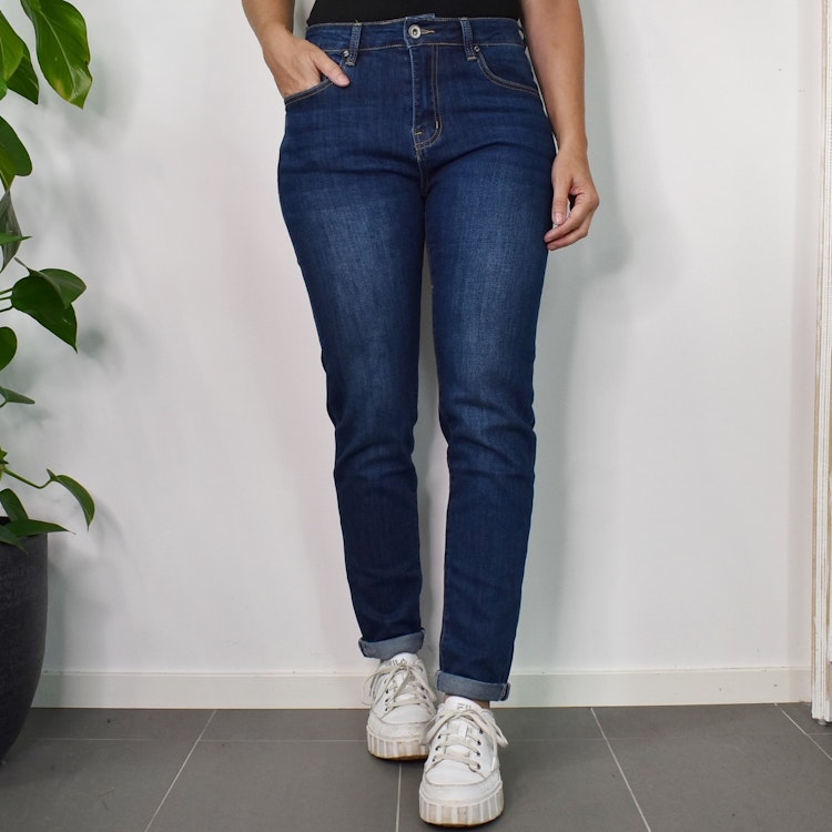 Jeans med Gylf MÖRK BLÅ - 3D Denim