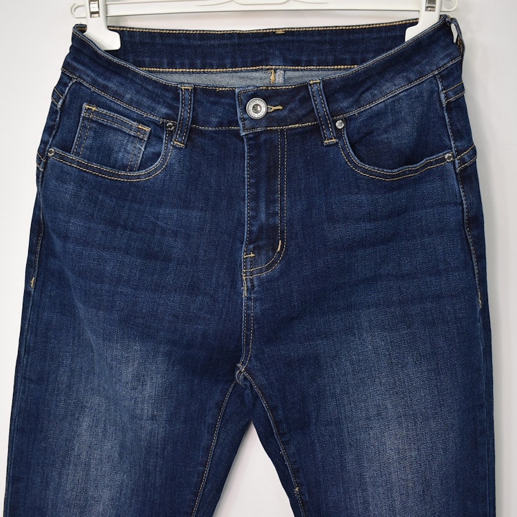 Jeans med Gylf MÖRK BLÅ - 3D Denim