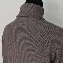 Stickad Polotröja Med Puffärm TAUPE