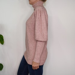 Stickad Polotröja Med Puffärm ROSE