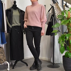Stickad Polotröja Med Puffärm ROSE