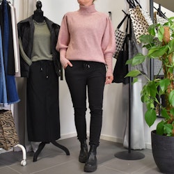 Stickad Polotröja Med Puffärm ROSE