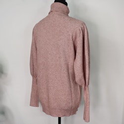 Stickad Polotröja Med Puffärm ROSE