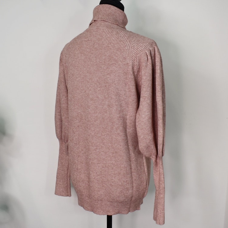 Stickad Polotröja Med Puffärm ROSE