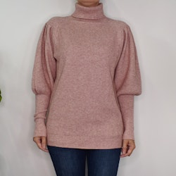 Stickad Polotröja Med Puffärm ROSE