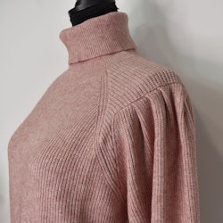 Stickad Polotröja Med Puffärm ROSE