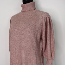 Stickad Polotröja Med Puffärm ROSE