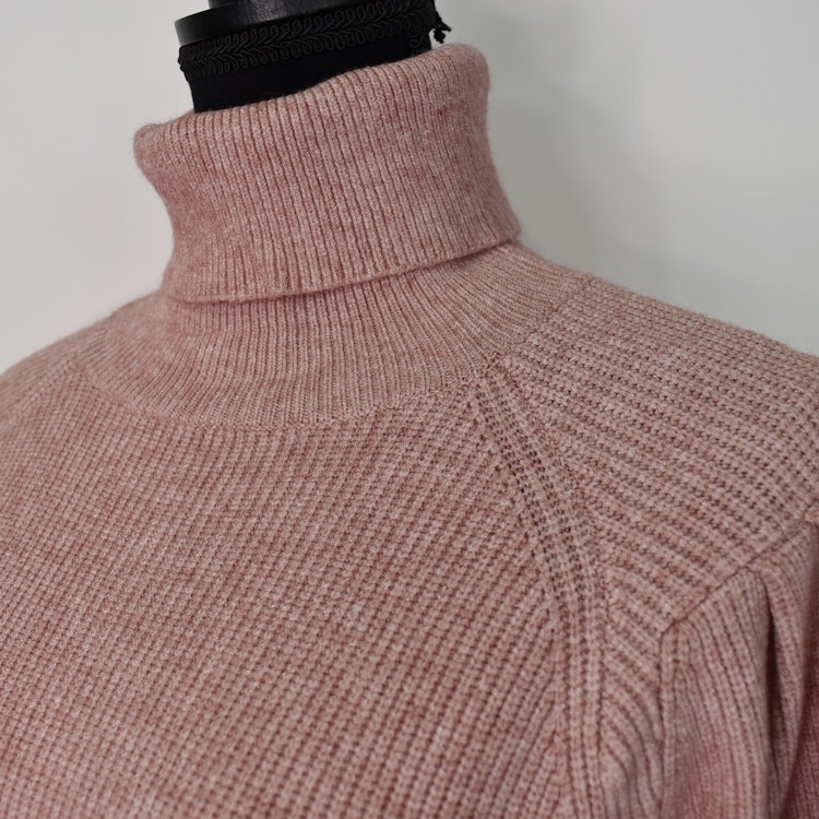 Stickad Polotröja Med Puffärm ROSE