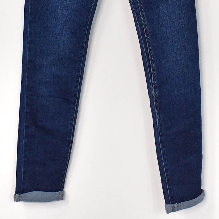 Jeans Resårmidja och Knappar MÖRK BLÅ - 3D Denim
