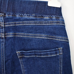 Jeans Resårmidja och Knappar MÖRK BLÅ - 3D Denim