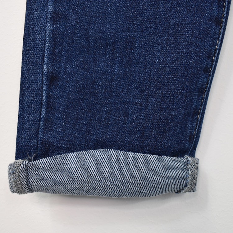 Jeans Resårmidja och Knappar MÖRK BLÅ - 3D Denim