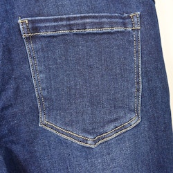 Jeans Resårmidja och Knappar MÖRK BLÅ - 3D Denim