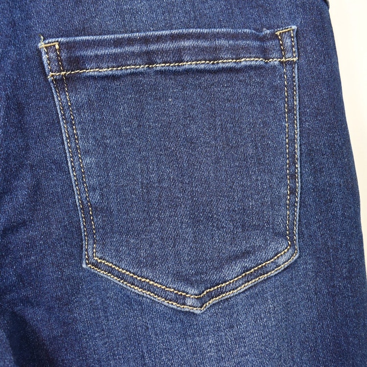 Jeans Resårmidja och Knappar MÖRK BLÅ - 3D Denim