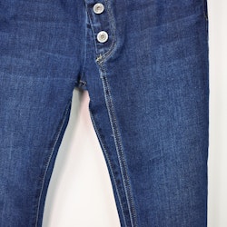 Jeans Resårmidja och Knappar MÖRK BLÅ - 3D Denim