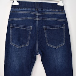 Jeans Resårmidja och Knappar MÖRK BLÅ - 3D Denim