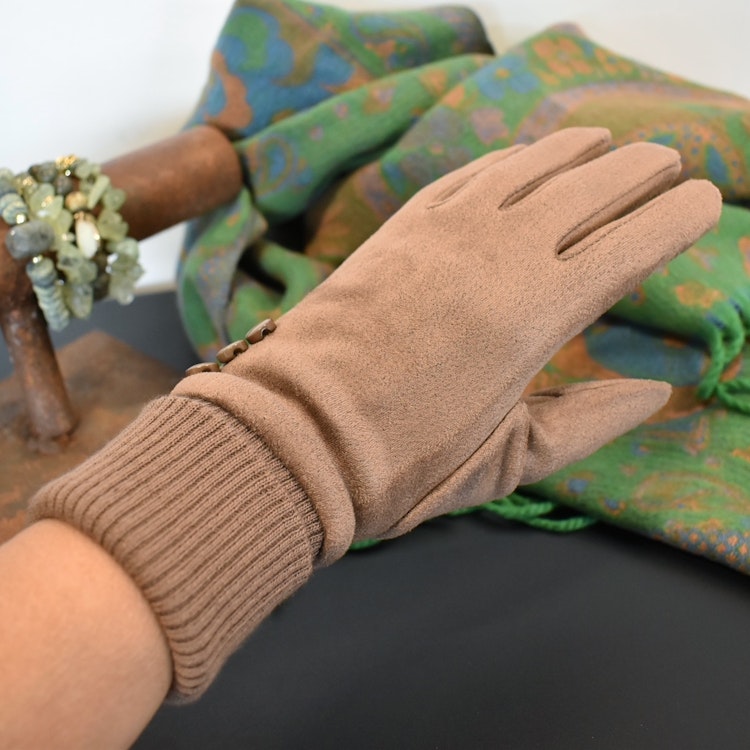 Handske Knappar Touch Screen TAUPE