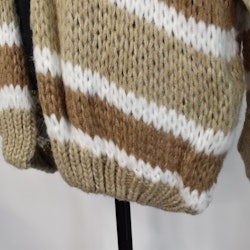 Stickad Kofta Randig TAUPE/CAMEL