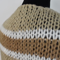 Stickad Kofta Randig TAUPE/CAMEL