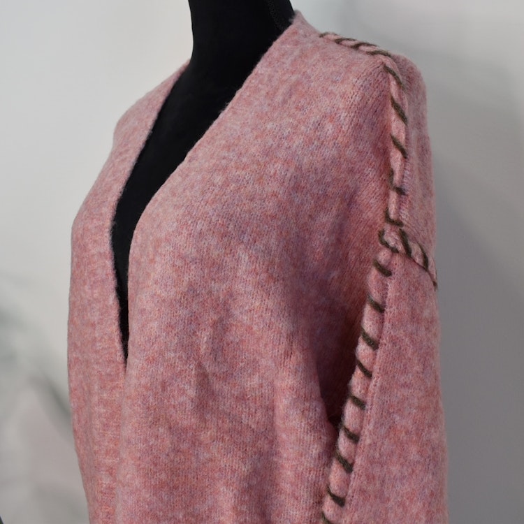 Stickad Kofta Recycled MELERAD ROSA