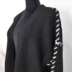 Stickad Kofta Recycled SVART