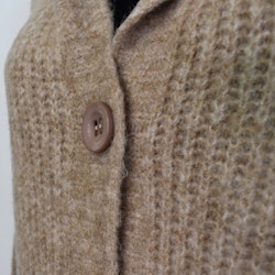Stickad Kofta med Huva Recycled BEIGE