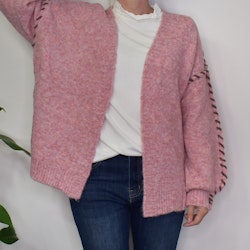 Stickad Kofta Recycled MELERAD ROSA