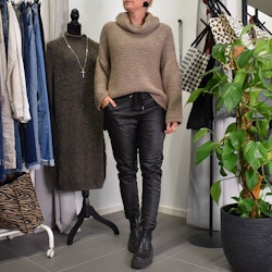 Stickad Tröja Halvpolo MOCCA