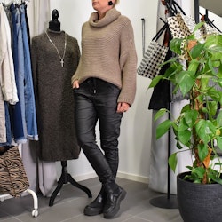 Stickad Tröja Halvpolo MOCCA