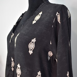Blus Mayra Mönstrad SVART - Marta du Chateau